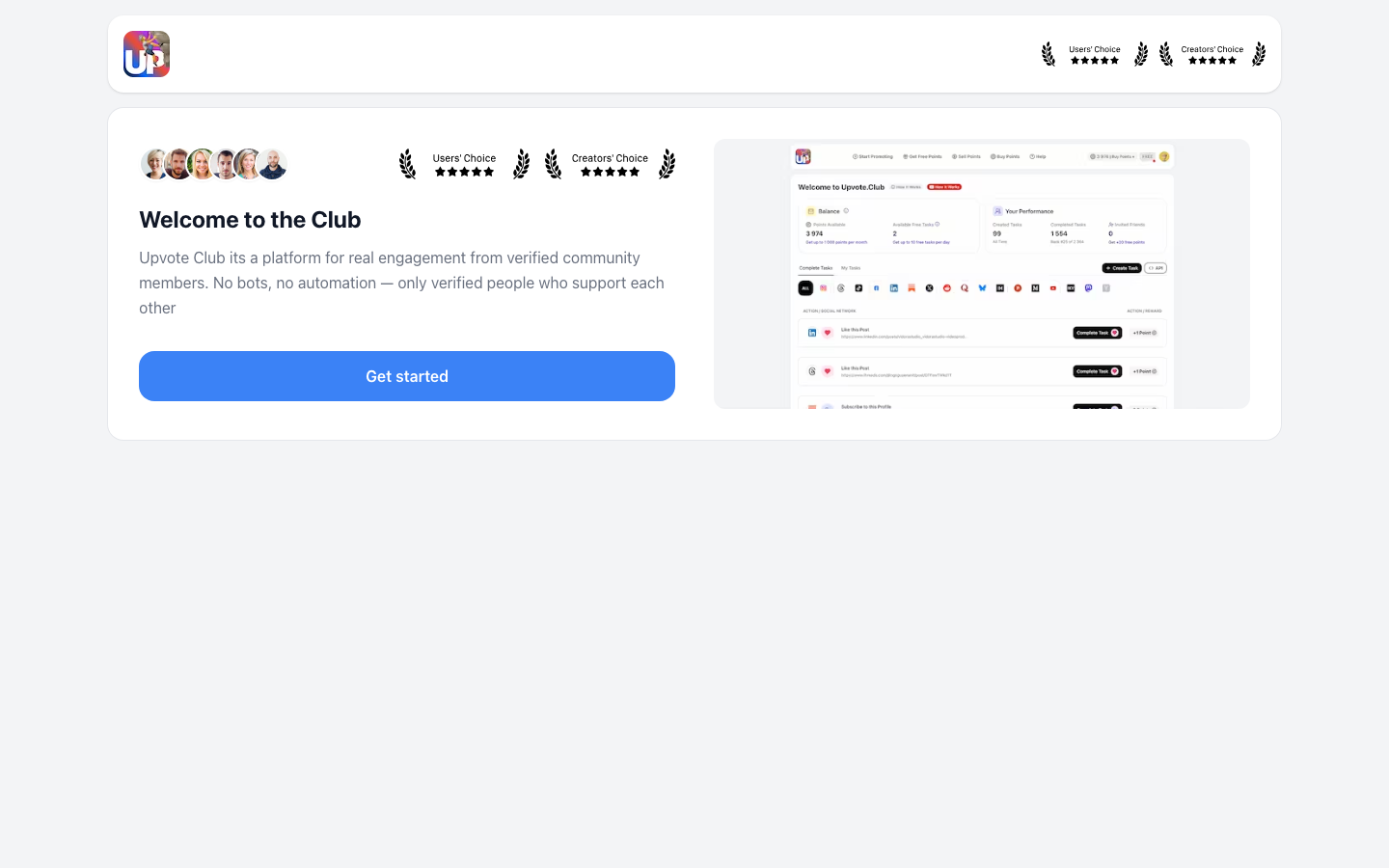 Step 3: Complete account setup on Upvote.club