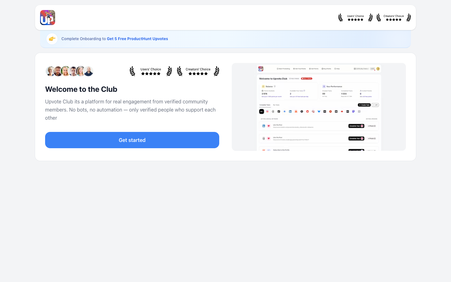 Step 3: Complete Upvote.club account setup