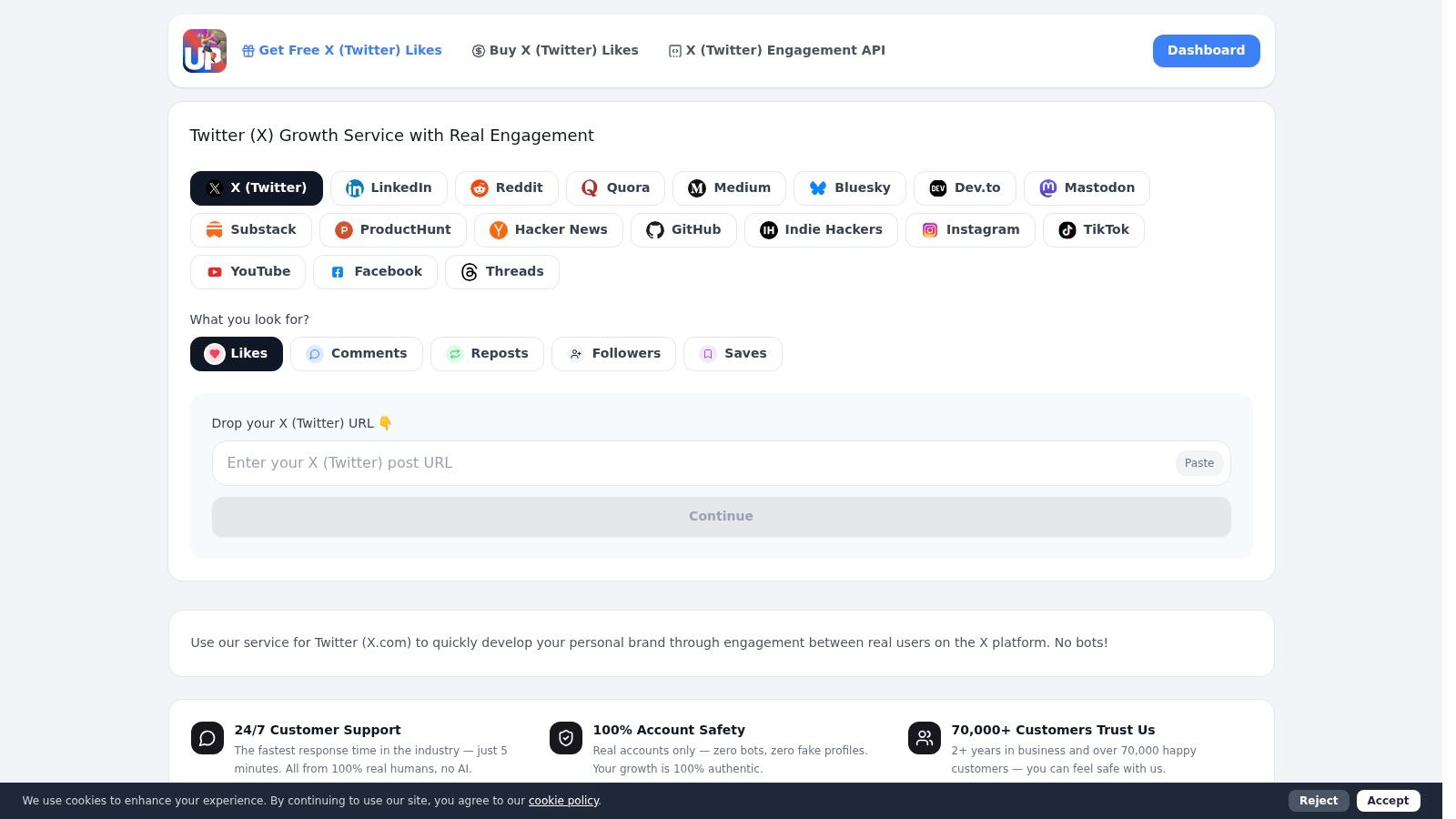 Screenshot from https://upvote.club/twitter
