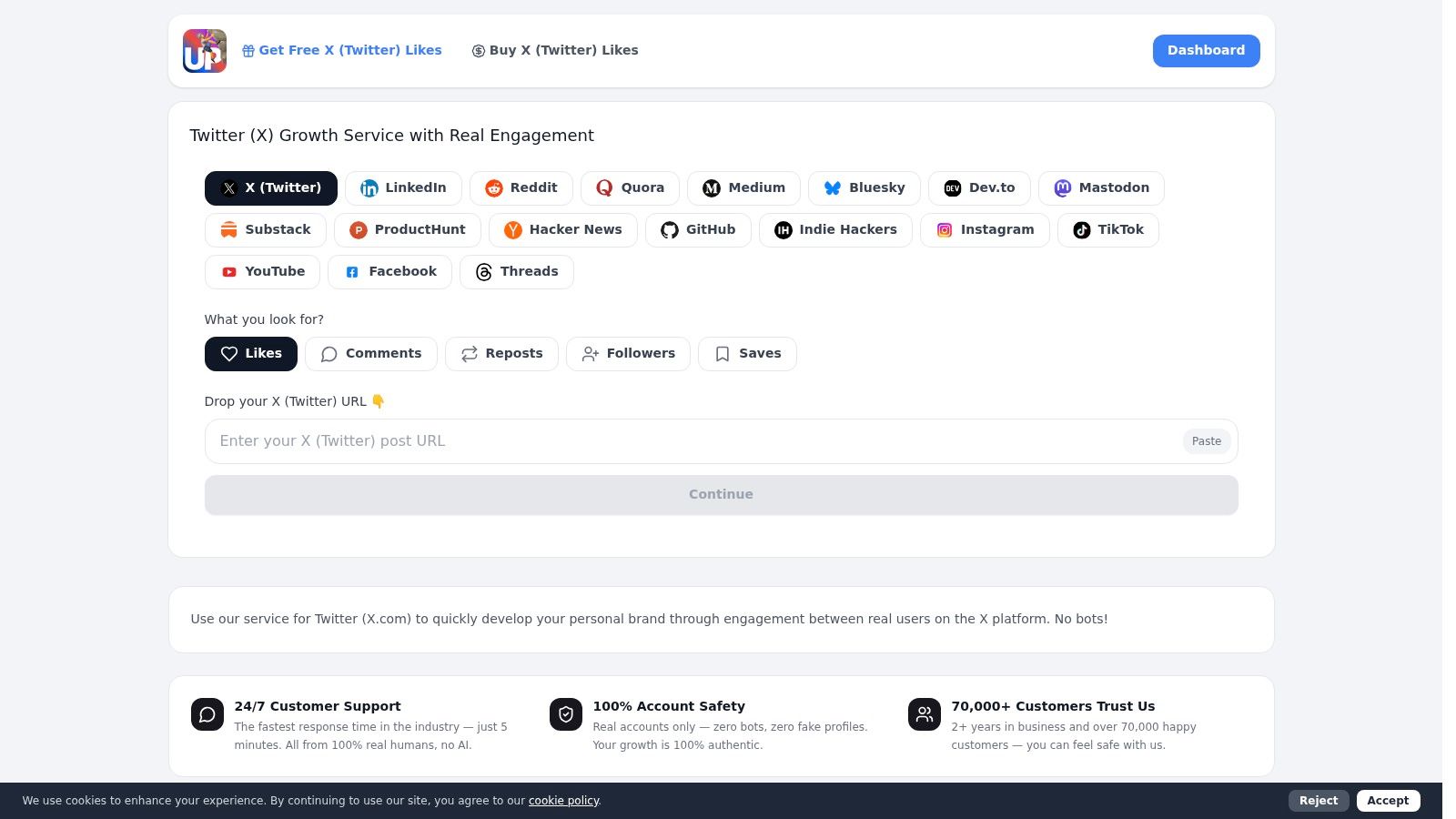 Screenshot from https://upvote.club/twitter