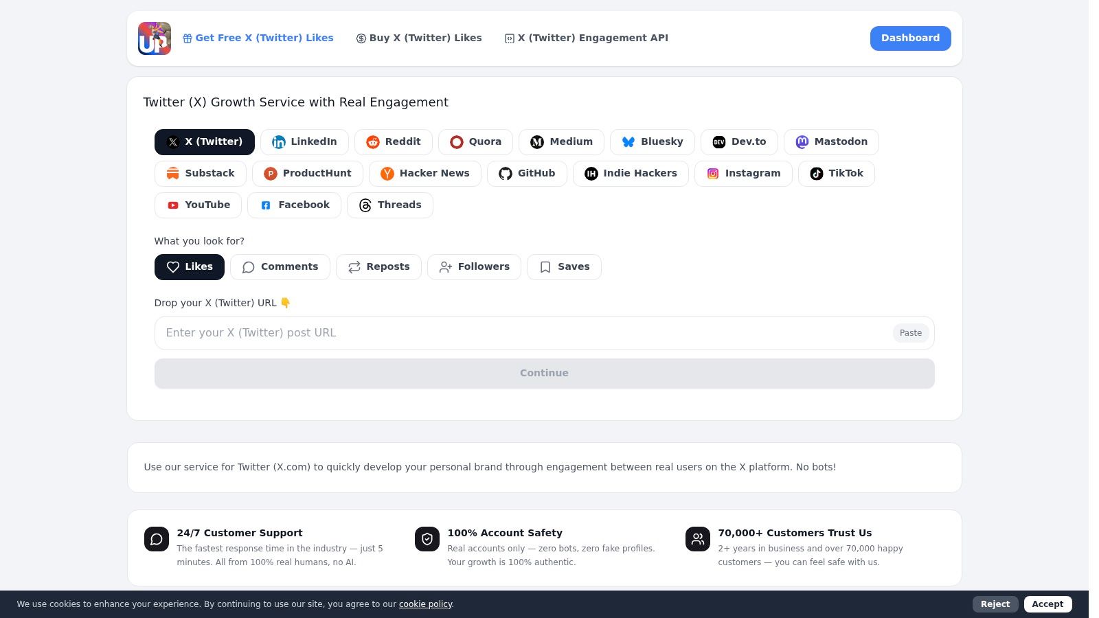 Screenshot from https://upvote.club/twitter